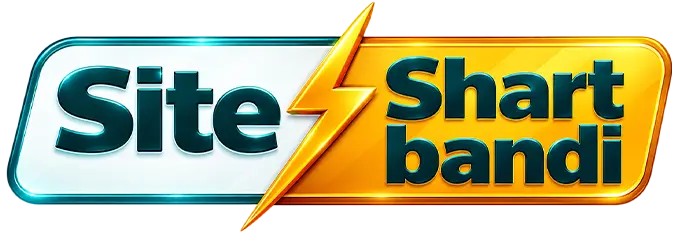 لوگوی سایت شرط بندی با نوشته Site Shart bandi و جرقه زرد