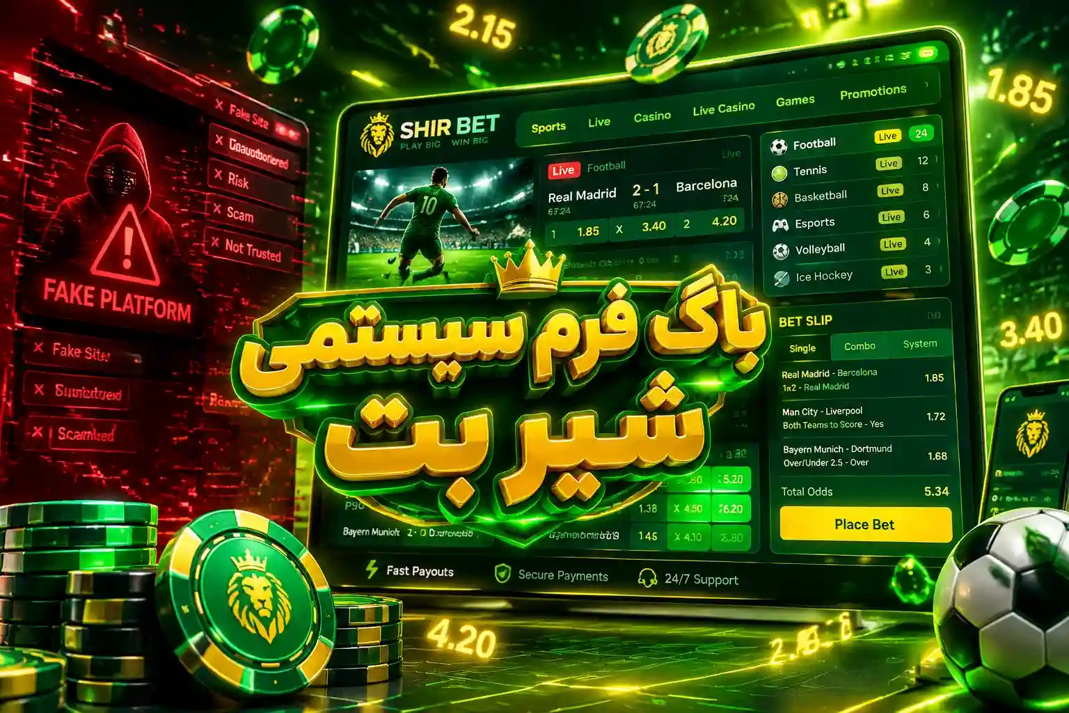باگ شرطبندی فرم سیستمی شیر بت؛ معرفی سایت شرط بندی امن